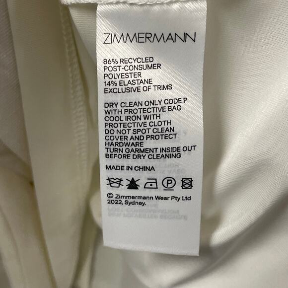 NWT Zimmermann High Tide Pearl Shirt Ivory Long Sleeve Button Up AU 0 / US 4 - Picture 10 of 11